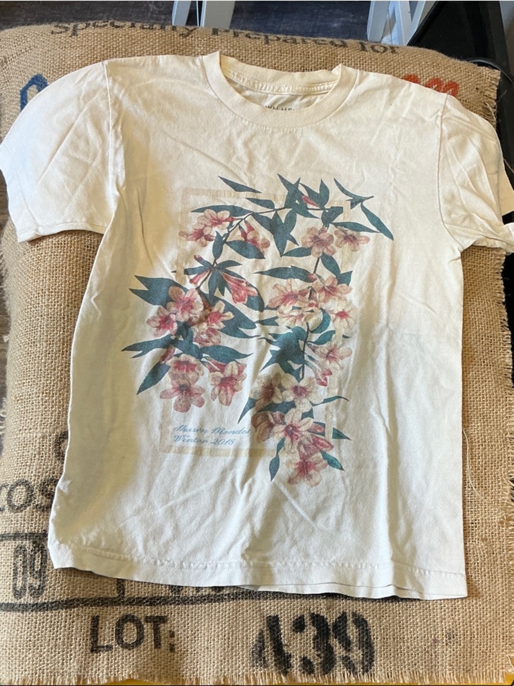 Floral Vine Shawn Mendes Graphic Tee - Cream Size S